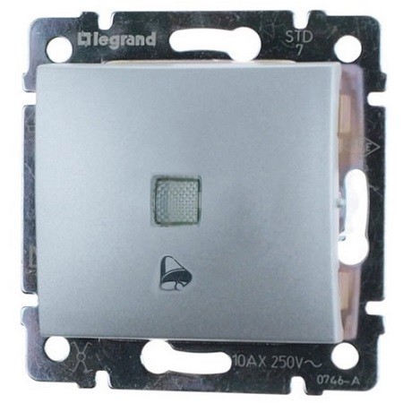 LEGRAND 770115 Выключатель без фиксации с подсветкой с символом звонка 10 A - 12 В