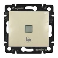 LEGRAND 774315 Выключатель без фиксации с подсветкой с символом звонка 10A 12В
