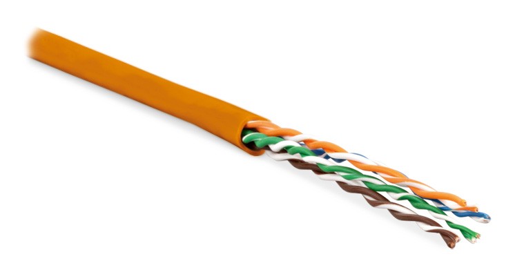 Hyperline UUTP4-C5E-P24-IN-LSZH-OR-100 (100 м) Кабель витая пара