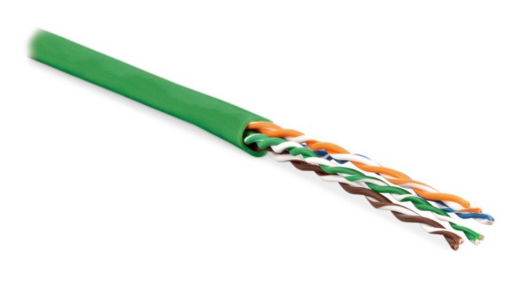 Hyperline UUTP4-C5E-P24-IN-LSZH-GN-100 (100 м) Кабель витая пара