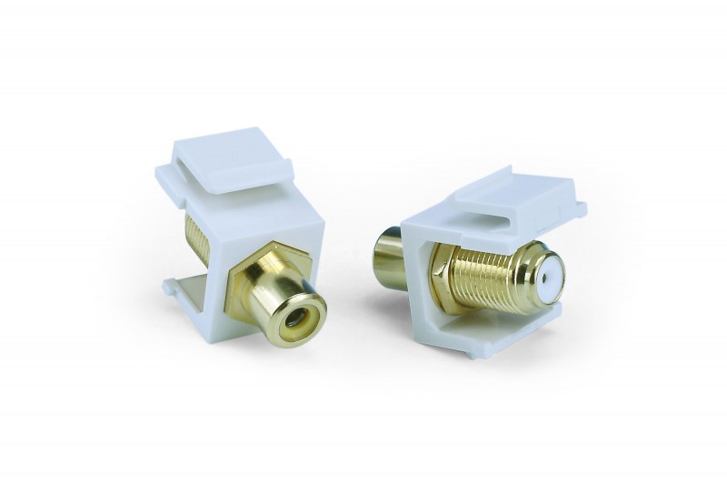 Hyperline KJ1-RCA/YL-FHG-WH Вставка формата Keystone Jack