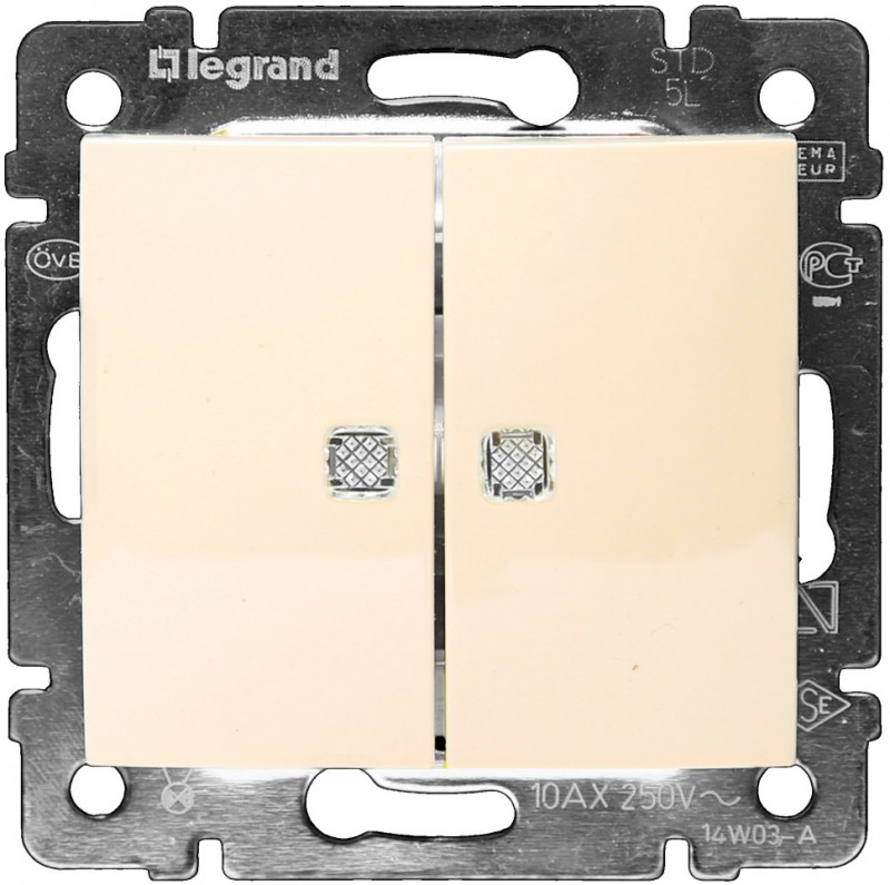 LEGRAND 774328 Выключатель 2-клавишный LEGRAND 774328 Выключатель 2-клавишный