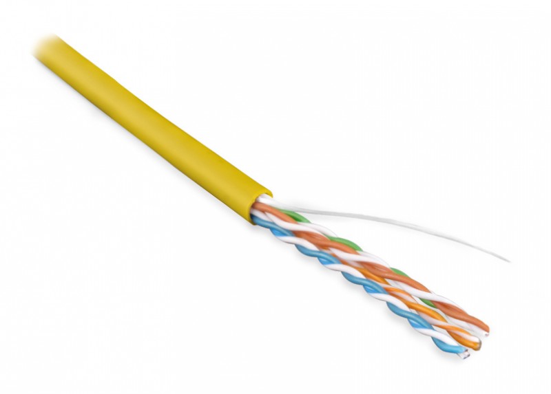 Hyperline UUTP4-C5E-S24-IN-LSZH-YL-100 (100 м) Кабель витая пара