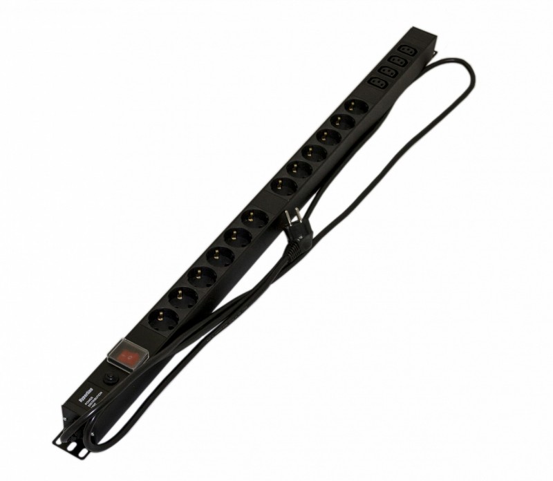 Hyperline SHE-12SH-4IEC-SF-2.5EU Блок розеток