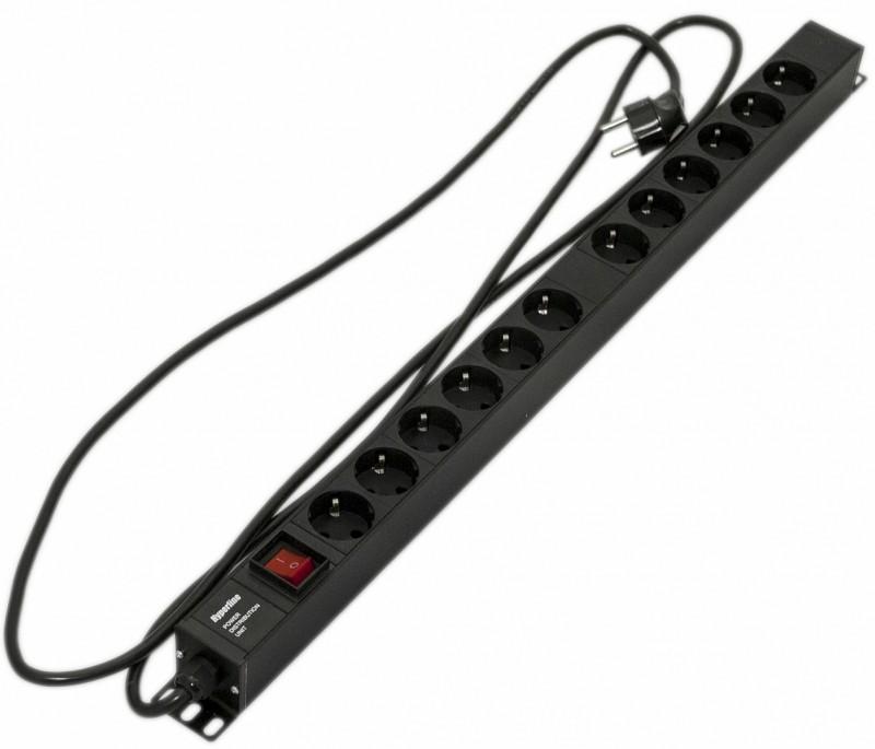 Hyperline SHE-12SH-S-2.5EU Блок розеток Hyperline SHE-12SH-S-2.5EU Блок розеток