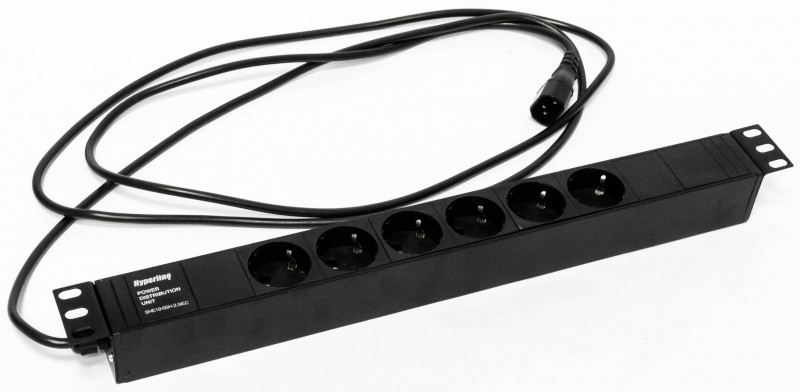 Hyperline SHE19-6SH-2.5IEC Блок розеток для 19" шкафов