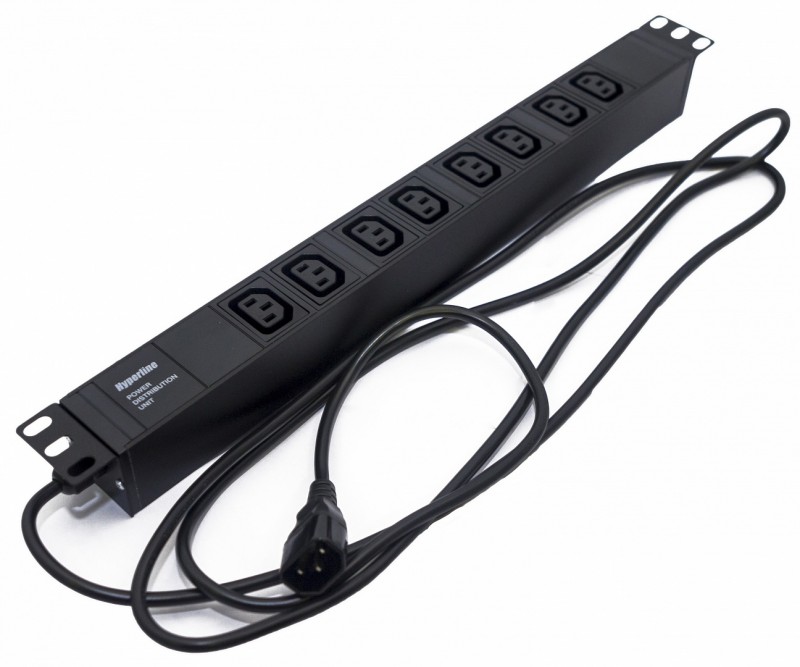 Hyperline SHE19-8IEC-2.5IEC Блок розеток для 19" шкафов