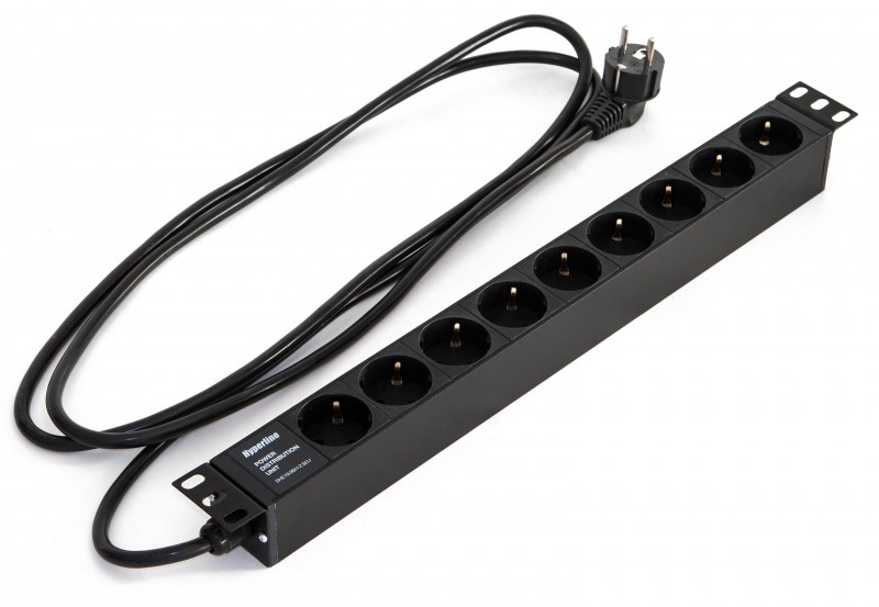 Hyperline SHE19-9SH-2.5EU Блок розеток для 19" шкафов
