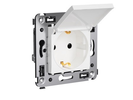 DKC / ДКС 4400013 Розетка с крышкой в стену DKC / ДКС 4400013 Розетка с крышкой в стену