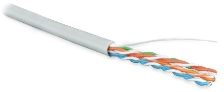 Hyperline UUTP4-C5E-S24-IN-PVC-GY-305 (305 м) Кабель витая пара