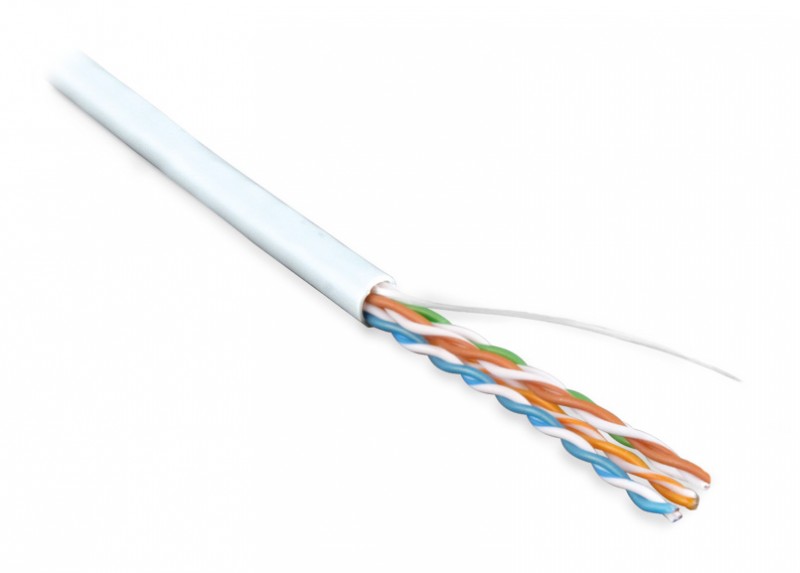 Hyperline UUTP4-C5E-S24-IN-PVC-WH-305 (305 м) Кабель витая пара