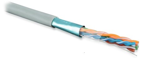 Hyperline FUTP4-C5E-S24-IN-LSZH-GY-305 (305 м) Кабель витая пара F/UTP