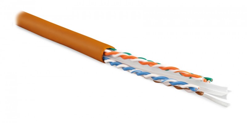 Hyperline UUTP4-C6-S23-IN-LSZH-OR-305 (305 м) Кабель витая пара U/UTP