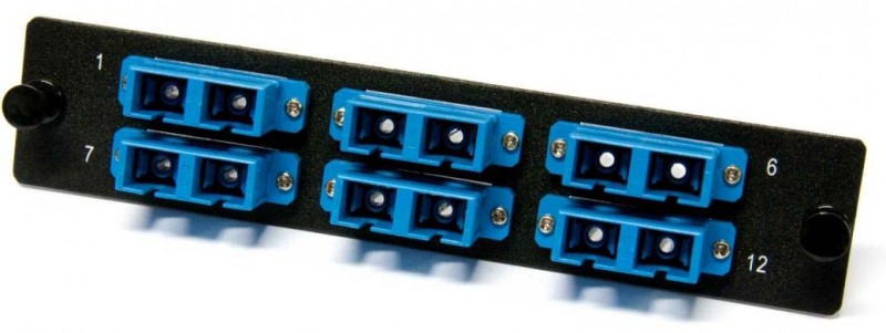 Hyperline FO-FPM-W120H32-12LC-BL Панель для FO-19BX с 12 LC адаптерами Hyperline FO-FPM-W120H32-12LC-BL Панель для FO-19BX с 12 LC адаптерами
