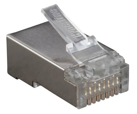 Hyperline PLUG-8P8C-U-C6-SH-100 Разъем RJ-45(8P8C) под витую пару Hyperline PLUG-8P8C-U-C6-SH-100 Разъем RJ-45(8P8C) под витую пару