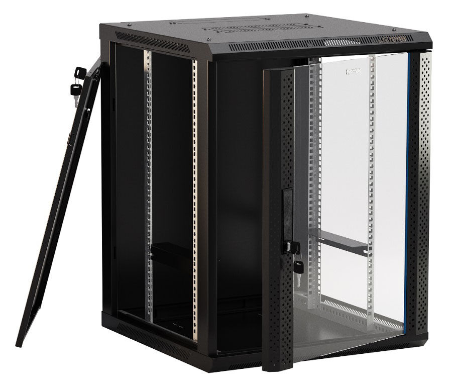 Hyperline TWB-0666-GP-RAL9004 Шкаф настенный 19-дюймовый (19") Hyperline TWB-0666-GP-RAL9004 Шкаф настенный 19-дюймовый (19")