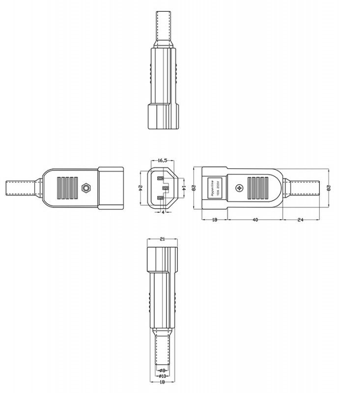 Разъем con iec320c14