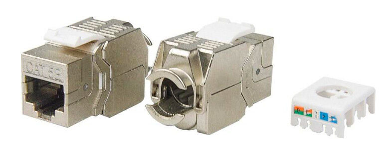 Hyperline KJ8-8P8C-C5e-180-TLS-SH-F-WH Вставка Keystone Jack RJ-45(8P8C)