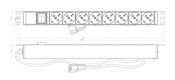 Hyperline SHE19-8SH-S-2.5IEC Блок розеток для 19" шкафов