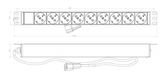 Hyperline SHE19-9SH-2.5IEC Блок розеток для 19" шкафов