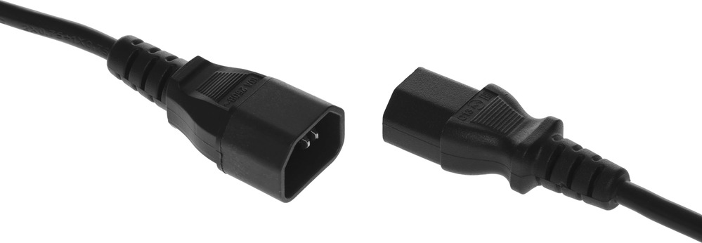 Hyperline PWC-IEC13-IEC14-1.0-BK Кабель питания монитор-компьютер IEC 320 C13 - IEC 320 C14 (3x0.75)