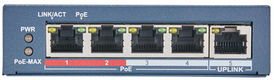 Hikvision DS-3E0105P-E(B) 4 RJ45 100M PoE с грозозащитой 6кВ Hikvision DS-3E0105P-E(B) 4 RJ45 100M PoE с грозозащитой 6кВ