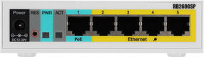 MikroTik RB260GSP with 5 Gigabit ports and SFP cage MikroTik RB260GSP with 5 Gigabit ports and SFP cage