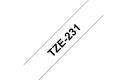 Этикетка Brother наклейка ламинированная TZE-231 (12 мм черн/бел, 8 м, аналог TZ-231)