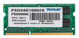 Patriot DDR3 4GB 1600MHz SO-DIMM (PC3-12800) CL11 1,5V (Retail) 256*8 Patriot DDR3 4GB 1600MHz SO-DIMM (PC3-12800) CL11 1,5V (Retail) 256*8