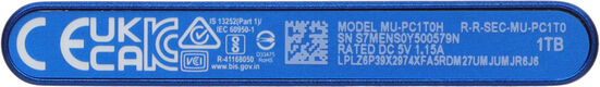 SSD Samsung T7 External 1Tb (1024GB) BLUE TOUCH USB 3.2 (MU-PC1T0H/WW)
