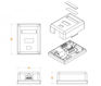 Hyperline SB1-1-8P8C-C6-SH-WH Розетка компьютерная RJ-45(8P8C)