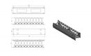 Hyperline CMF-2U-FPL106-MCOV-RAL9005 Кабельный организатор с крышкой