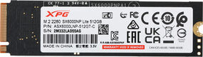 ADATA
XPG SX6000 Lite ASX6000LNP-512GT-C ADATA
XPG SX6000 Lite ASX6000LNP-512GT-C