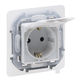 LEGRAND 673740 Розетка 2К+З IP 44 с откидной крышкой и шторками