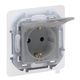 LEGRAND 673742 Розетка 2К+З IP 44 с откидной крышкой и шторками
