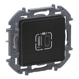 Зарядное устройство с двумя USB, разьемами A, C 240В/ 5В 3000мА LEGRAND 673763