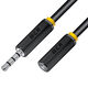 Greenconnect jack 3,5mm (m) - jack 3,5mm (f) 3.5 0.15м черный