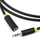 Greenconnect jack 3,5mm (m) - jack 3,5mm (f) 3м черный