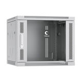 Шкаф телекоммуникационный настенный 19" 9U 600x600x501mm дверь стекло Cabeus SH-05F-9U60/ 60 (ШхГхВ) SH-05F-9U60/60