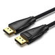 Vention DP Male to Male Cable 2M Cotton Braided Black Vention DP Male to Male Cable 2M Cotton Braided Black