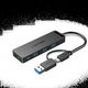 Vention 4-Port USB 3.0 Hub with Type C & USB 3.0 2-in-1 Interface and Power Supply 0.15M ABS Type Vention 4-Port USB 3.0 Hub with Type C & USB 3.0 2-in-1 Interface and Power Supply 0.15M ABS Type
