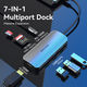 Vention USB-C to HDMI/USB 3.0x3/SD/TF/PD Docking Station Gray 0.15M Aluminum Alloy Type Vention USB-C to HDMI/USB 3.0x3/SD/TF/PD Docking Station Gray 0.15M Aluminum Alloy Type