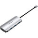 Vention USB-C to HDMI/USB 3.0x3/SD/TF/PD Docking Station Gray 0.15M Aluminum Alloy Type