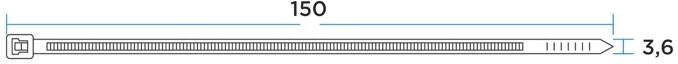 REXANT 07-0151-4 Хомут-стяжка кабельная нейлоновая 150 x3,6мм REXANT 07-0151-4 Хомут-стяжка кабельная нейлоновая 150 x3,6мм