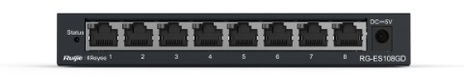 Ruijie
Reyee 8-Port Gigabit unmanaged Switch RG-ES108GD Ruijie
Reyee 8-Port Gigabit unmanaged Switch RG-ES108GD