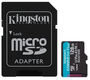 Kingston Flash Card 128GB microSDXC Canvas Go Plus 170R A2 U3 V30 Card + ADP