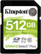Kingston Flash Card 512GB SDXC Canvas Select Plus 100R C10 UHS-I U3 V30 Kingston Flash Card 512GB SDXC Canvas Select Plus 100R C10 UHS-I U3 V30