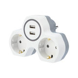 Двойник электрический 16 А с заземлением и защитными шторками + 2 USB порта REXANT 11-1089&nbsp;<img style='position: relative;margin:0' src='/image/only_to_order_edit.gif' alt='На заказ' title='На заказ' />