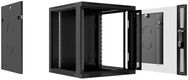 Cabeus SH-05F-12U60/45-R-BK Шкаф телекоммуникационный настенный разобранный 19" 12U 600x450x635mm (ШхГхВ) дверь стекло