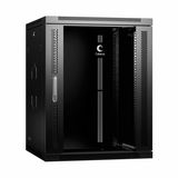 Шкаф телекоммуникационный настенный разобранный 19&amp;quot; 15U 600x450x769mm дверь стекло Cabeus SH-05F-15U60/ 45-R-BK (ШхГхВ) SH-05F-15U60/45-R-BK
